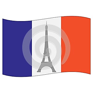 The French flag with towerr Eiffel