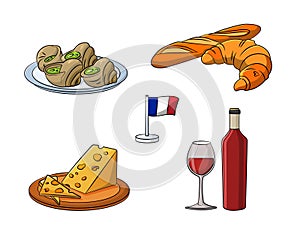 French foods assortment