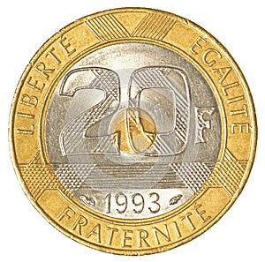 20 french franc coin photo