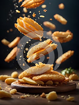 French-fried potatoes, floating, chips, or finger chips, are batonnet or allumette-cut deep-fried.
