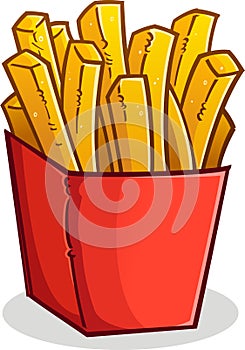 French Fries in a Box Cartoon