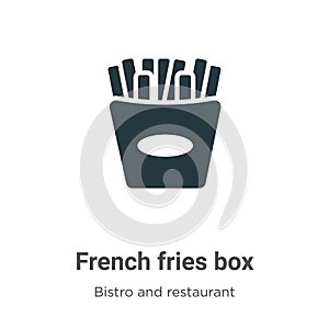 French fries box vector icon on white background. Flat vector french fries box icon symbol sign from modern bistro and restaurant