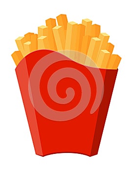 french fries in carton pack stock vector illustration