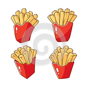 French fries design vector. French fries vector pack concept