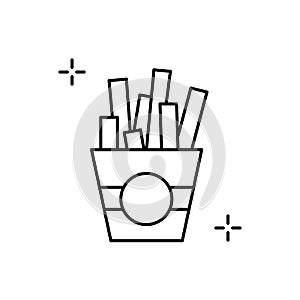French fries, fast food, addictions icon. Simple line, outline vector elements of addictive human for ui and ux, website or mobile