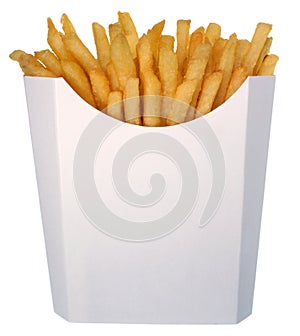 French fries in fast food carton