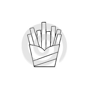 French fries icon. Element of fast food for mobile concept and web apps. Thin line icon for website design and development, app d