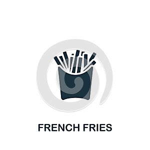 French Fries icon. Monochrome simple icon for templates, web design and infographics