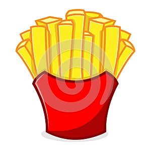 French Fries Mascot cartoon illustration