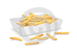 French fries in paper tray design. isolated on white background Eps 10