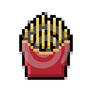 French fries pixel art on white background