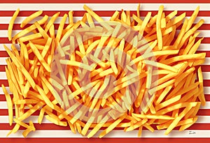 French fries or potato chips with Salted and ketchup. Yummy french fries in a paper cup with tasty. potato fry on white background