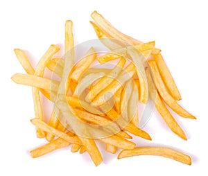 french fries potato fry on white isolated background