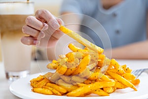 French fries in restaurant