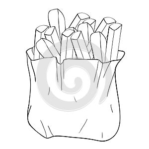 The french fries snack food. vector illustration