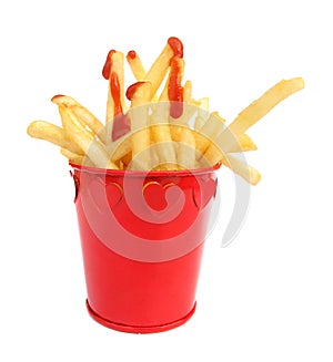 French fries with tomato ketchup