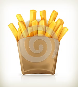 French fries vector icon photo