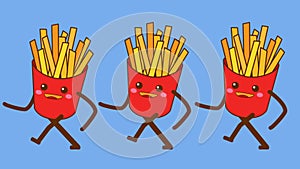 French Fries walking