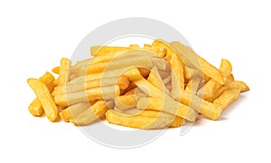 French fries on white background