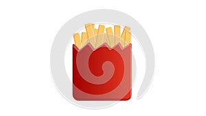 French fries on a white background, vector illustration. appetizing potatoes, junk food, fat. French fries in a red cardboard cup