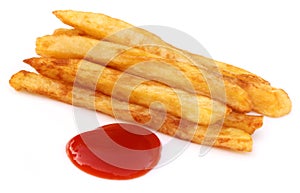 French fry with tomato sauce