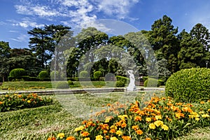 French gardens in Parque Independencia. Independence Park, Rosario city, Santa Fe photo