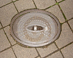 French gas manhole sewer cover