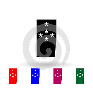 French general air army commander military ranks and insignia multi color icon. Simple glyph, flat vector of Ranks in the French