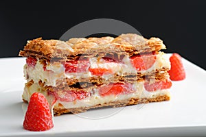 French gourmet strawberry mille feuille