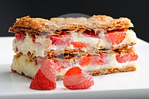 French gourmet strawberry mille feuille