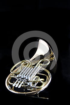 French Horn on Black