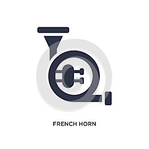 french horn icon on white background. Simple element illustration from music concept