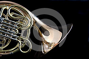 French Horn Isolated on Back