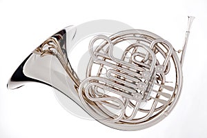 French Horn Isolated On White