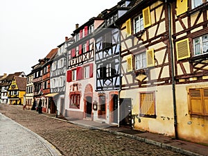 Colorful traditional french houses Petite Venise, Colmar, France.