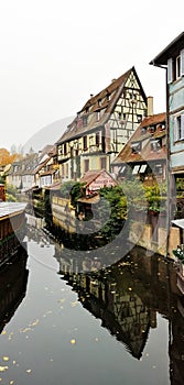 Colorful traditional french houses Petite Venise, Colmar, France.