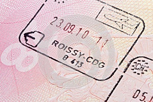 French immigration stamp