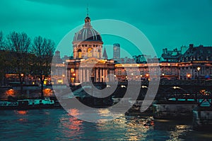 French Institute in Paris at night