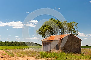 French landscape with barn