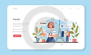 French learning concept. Language school french course. Study foreign