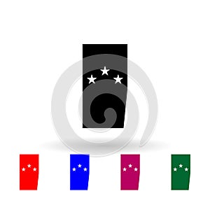 French lieutenant general air division military ranks and insignia multi color icon. Simple glyph, flat vector of Ranks in the