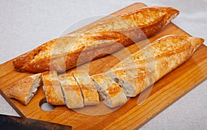 French loaves with chopped slices