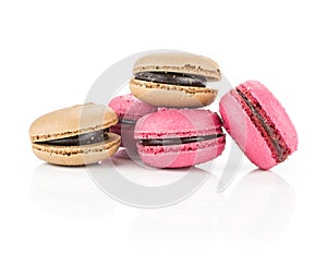 French macaron isolated on white