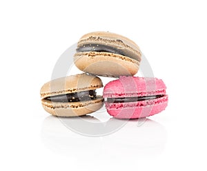 French macaron isolated on white