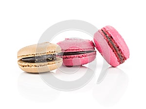 French macaron isolated on white