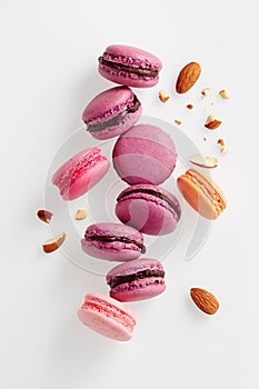 French macarons with almonds.