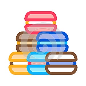 French macaroons icon vector outline illustration