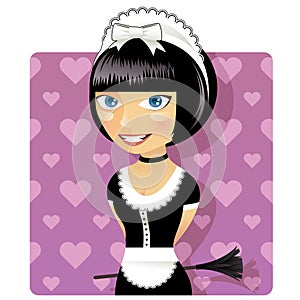 French Maid or Valentines Love Doodle