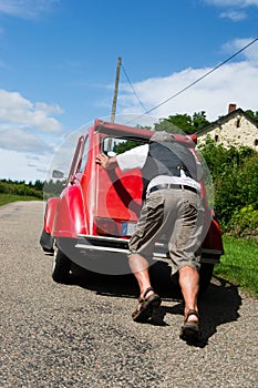 French man with car break down