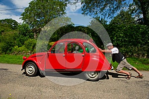 French man with car break down